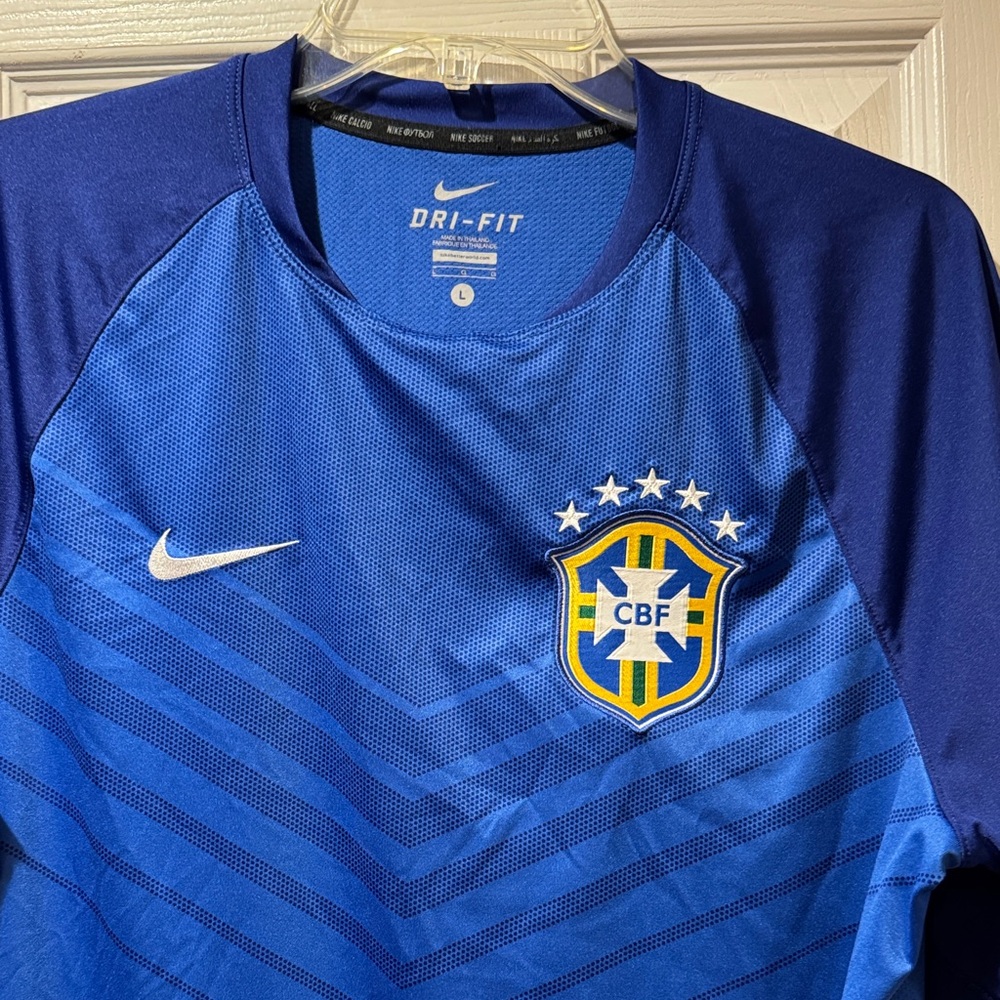 Nike Blue Brazil CBF Dri-FIT Soccer Jersey
